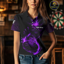 Load image into Gallery viewer, Custom Lightning Dartboard Purple Skull Dart Women Polo Jerseys Dart Tournament Shirt NYN1671