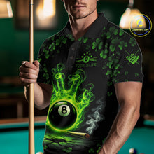 Load image into Gallery viewer, St Patrick's Day Green Smokes Hand Ball 8 Billiards Pool Shirt For Men Personalized Billiard Team Names NYN2694