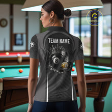 Load image into Gallery viewer, Personalized Grunge Crown 8 Ball &amp; 9 Ball Billiard Pool Shirt For Women Custom Billiard Team Jersey NYN3216