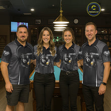 Load image into Gallery viewer, Personalized Grunge Crown 8 Ball &amp; 9 Ball Billiard Pool Shirt For Women Custom Billiard Team Jersey NYN3216