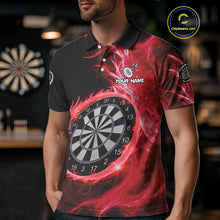 Load image into Gallery viewer, Custom Black-Red Dragon Lightning Dartboard Dart Men Polo Jerseys Dart Team Shirt NYN1689
