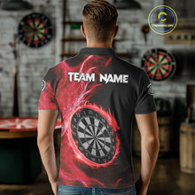 Load image into Gallery viewer, Custom Black-Red Dragon Lightning Dartboard Dart Men Polo Jerseys Dart Team Shirt NYN1689