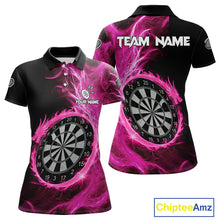 Load image into Gallery viewer, Custom Black-Pink Dragon Lightning Dartboard Dart Women Polo Jerseys Dart Team Shirt NYN1690