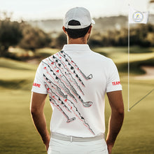 Load image into Gallery viewer, Poker Pattern Golf Polo Shirt For Men Personalized White Golf Clubs Attire, Team Golf Outfit NYN2854