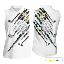 Load image into Gallery viewer, Cactus Pattern Golf Sleeveless Polo Shirt For Womens Custom Cactus Golf Team Shirt, Golfer Gifts NYN2855