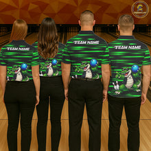 Load image into Gallery viewer, Funny Crocodile Bowling Jersey For Women Personalized Green Strike Lightning Team Bowling Attire NYN3228