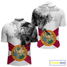 Load image into Gallery viewer, Personalized Florida Flag Black Splatter Dart 1/4-Zip Shirts For Men Custom Dart Team Jerseys NYN2713