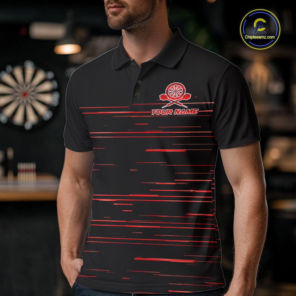 Red Crown Dartboard Mens Darts Shirt Personalized Horizontal Stripes Team Darts Jersey NYN3242
