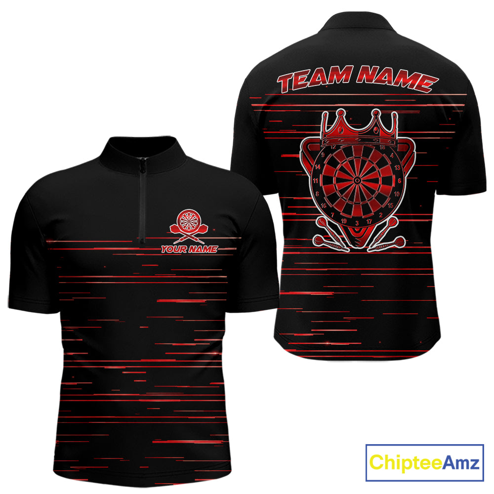 Red Crown Dartboard Mens Darts Shirt Personalized Horizontal Stripes Team Darts Jersey NYN3242