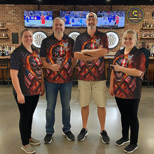 Load image into Gallery viewer, Personalized Womens Dart Polo &amp; Quarter Zip Shirt Fire Flame US Flag Darts Jersey Skull Dart Attire NYN2866
