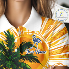 Load image into Gallery viewer, Funny Flamingo Womens Golf Polo Shirt Custom Summer Tropical Golf Team Clothing Golf Gifts NYN3262