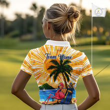 Load image into Gallery viewer, Funny Flamingo Womens Golf Polo Shirt Custom Summer Tropical Golf Team Clothing Golf Gifts NYN3262