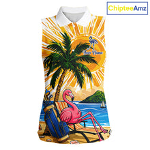 Load image into Gallery viewer, Funny Flamingo Womens Golf Sleeveless Polo Shirt Custom Summer Tropical Golf Team Clothing Golf Gifts NYN3262