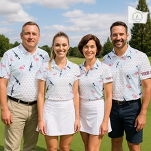 Load image into Gallery viewer, Funny Rifle &amp; Flamingo Polo Shirt Mens Golf Polo Shirts Custom White Ball Pattern Golf Clothes NYN2877