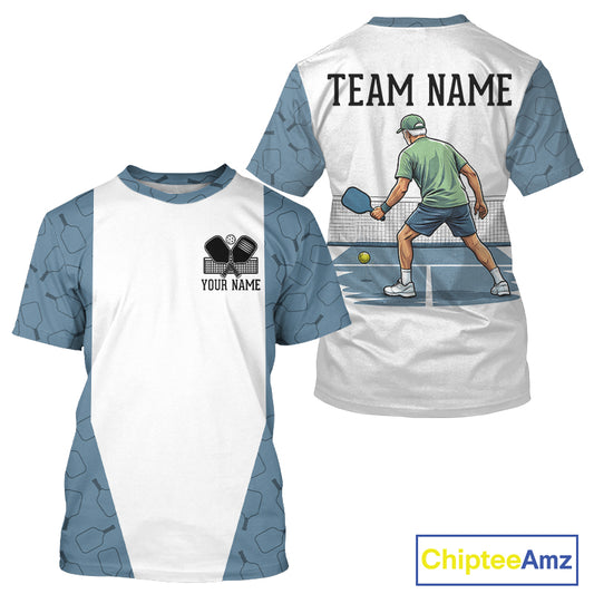 Blue Best Pickleball Paddles Pattern Custom Men's Pickleball Shirts, Human Plays Pickleball Team Shirt NYN3103