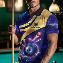 Load image into Gallery viewer, Purple Galaxy Pool 8 Ball Billiard Shirt For Men Personalized Multicolor Light Billiard Apparel NYN2893