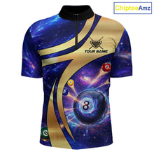 Load image into Gallery viewer, Purple Galaxy Pool 8 Ball Billiard Shirt For Men Personalized Multicolor Light Billiard Apparel NYN2893