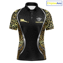 Load image into Gallery viewer, Personalized 8 Ball Pool Crown Men Billiard Shirts Gold And Silver Tribal Billiard Pool Jerseys NYN2894