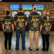 Load image into Gallery viewer, Gold Light Dragon Dartboard Custom Men Darts Polo League Shirts Dragon Dart Jerseys NYN2236