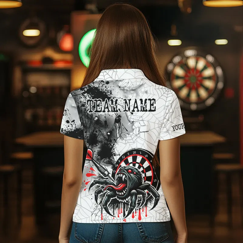 Personalized Dripping Black And Red Spider Dart Shirts For Women, Custom Dart Jerseys NYN0009