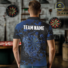 Load image into Gallery viewer, Watering Dartboard Darts Shirt For Men Custom Splatter Blue Hexagon Dart Team Jerseys NYN3117