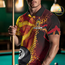 Load image into Gallery viewer, Yellow And Red Splatter 8 Ball Pool Billiard Shirts For Men Custom Funny Duck Billiard Team Apparel NYN3300