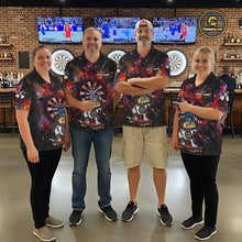 Load image into Gallery viewer, Multi-Color Splatter Funny Bulldog Custom Women Darts Quarter-Zip League Shirts Dart Team Jerseys NYN2255