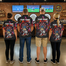 Load image into Gallery viewer, Multi-Color Splatter Funny Bulldog Custom Women Darts Quarter-Zip League Shirts Dart Team Jerseys NYN2255