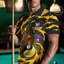 Load image into Gallery viewer, Yellow Tornado Yin Yang Ball Mens Billiard Pool Shirts Custom 8 Ball And 9 Ball Billiard Team Jersey NYN3303