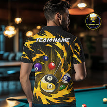 Load image into Gallery viewer, Yellow Tornado Yin Yang Ball Mens Billiard Pool Shirts Custom 8 Ball And 9 Ball Billiard Team Jersey NYN3303