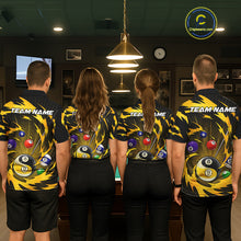 Load image into Gallery viewer, Yellow Tornado Yin Yang Ball Women Billiard Pool Shirts Custom 8 Ball And 9 Ball Billiard Team Jersey NYN3303