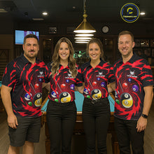 Load image into Gallery viewer, Red Tornado Yin Yang Ball Mens Billiard Pool Shirts Custom 8 Ball And 9 Ball Billiard Team Jersey NYN3304