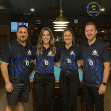 Load image into Gallery viewer, Black And Blue Broken Glass 8 Ball Women Billiard Pool Shirts Custom Billiard Team Jersey NYN3309