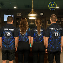 Load image into Gallery viewer, Black And Blue Broken Glass 8 Ball Women Billiard Pool Shirts Custom Billiard Team Jersey NYN3309