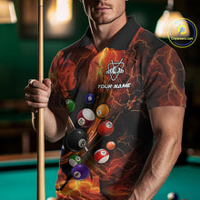 Load image into Gallery viewer, Cobra 8 Ball Cracked Thunder Lightning Billiard Shirts For Men Custom Billiard Team Jersey | Orange NYN3311