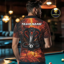 Load image into Gallery viewer, Cobra 8 Ball Cracked Thunder Lightning Billiard Shirts For Men Custom Billiard Team Jersey | Orange NYN3311