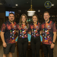 Load image into Gallery viewer, Cobra 8 Ball Cracked Thunder Lightning Billiard Shirts For Women Custom Billiard Team Jersey | Orange NYN3311