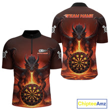 Load image into Gallery viewer, Fire Flame Dragon Red Darts Custom Men Darts Jersey Flaming Darts League Shirt NYN2040