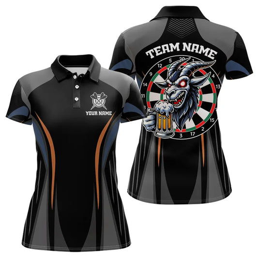 Custom Goat With Beer Funny Dart Shirts For Women, Dart Team Jerseys NYN0023