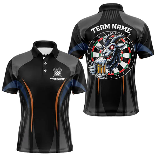 Custom Goat With Beer Funny Dart Shirts For Men, Dart Team Jerseys NYN0023