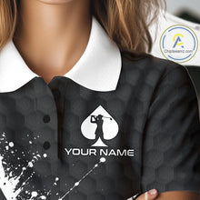 Load image into Gallery viewer, Poker Womens Golf Polo Shirt Custom Name Splatter Poker Golf Top For Team, Golfer Gift For Golfers NYN3325