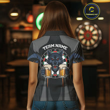 Load image into Gallery viewer, Custom Wolf With Beer Funny Dart Polo Shirts For Women Dart Team Jerseys NYN1552