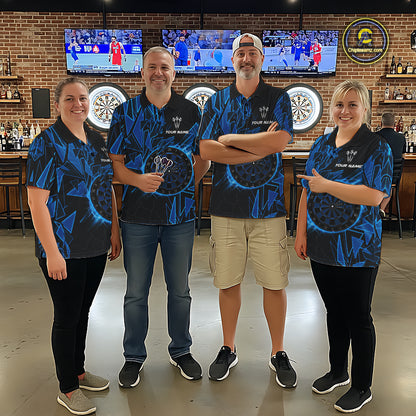 Blue Broken Glass Dartboard Lightning Dart Shirt Custom Dart Jersey For Men, Gifts For Dart Players NYN3335
