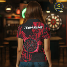 Load image into Gallery viewer, Red Broken Glass Dartboard Lightning Dart Shirt Custom Dart Jersey For Women, Gifts For Dart Players NYN3336