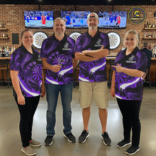 Load image into Gallery viewer, White And Purple Smoking Women Dart Polo &amp; 1/4-Zip Shirt Custom Splatter Dart Team Clothing NYN3341