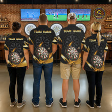 Load image into Gallery viewer, Black And Gold Horror Wolf Dart Shirts For Men Custom Thunder Dartboard Dart Team Name Jerseys NYN3625
