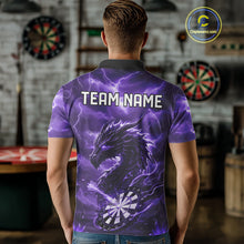 Load image into Gallery viewer, Lightning Dragon Purple Dartboard Custom Dart Men Polo Shirt Outfits Dart Jerseys NYN1786