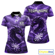 Load image into Gallery viewer, Lightning Dragon Purple Dartboard Custom Dart Men Polo Shirt Outfits Dart Jerseys NYN1786