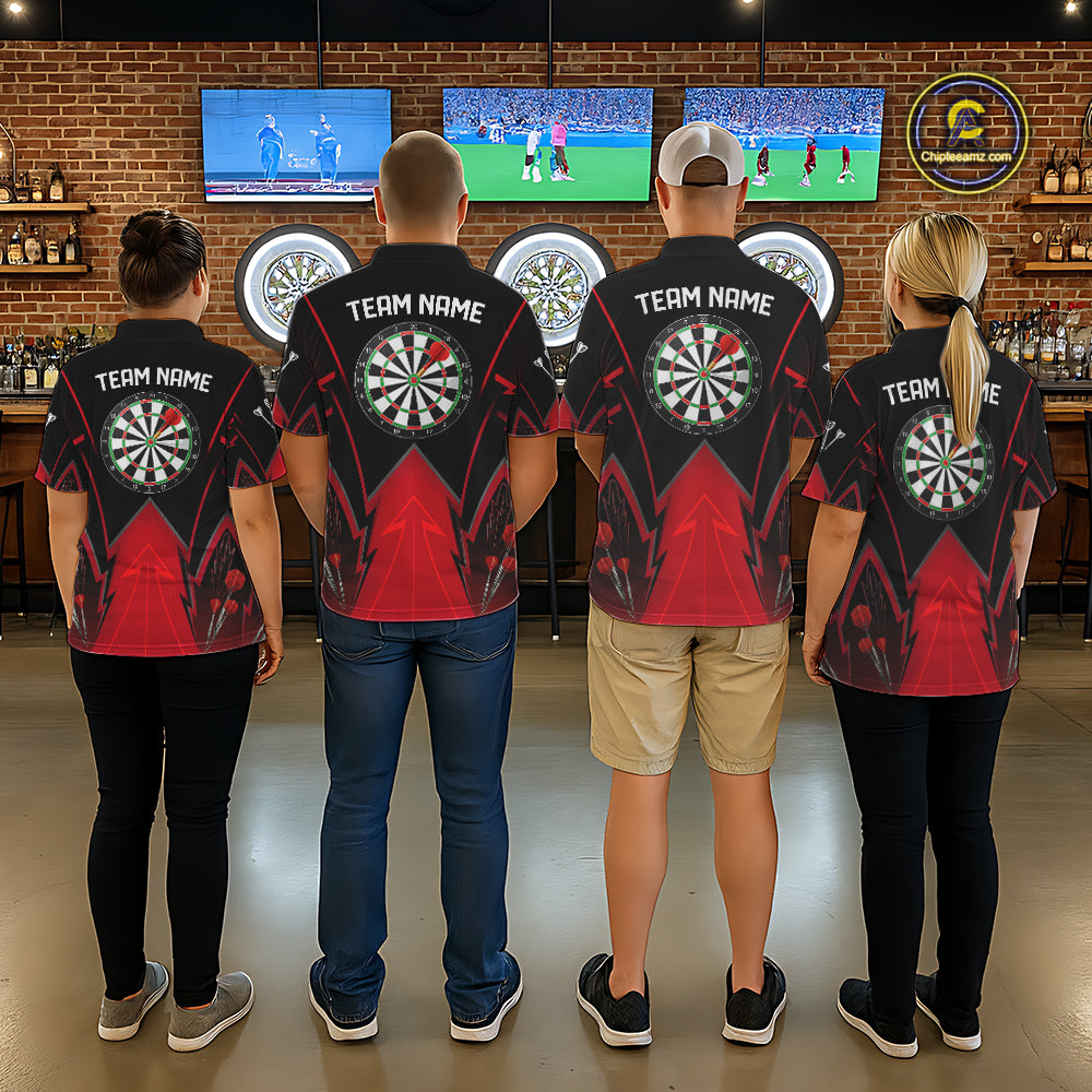 Personalized Blue Dartboard & Arrow Darts Polo & 1/4-Zip Shirt For Women Dart Team Jerseys NYN2945