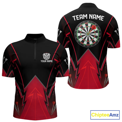 Personalized Blue Dartboard & Arrow Darts Polo & 1/4-Zip Shirt For Men Dart Team Jerseys NYN2945
